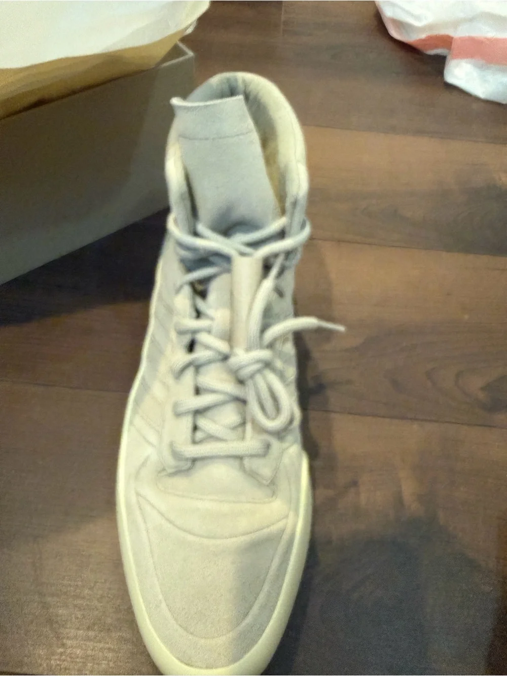 New In Box Adidas Fear of God Beige Suede High-Tops  11.5